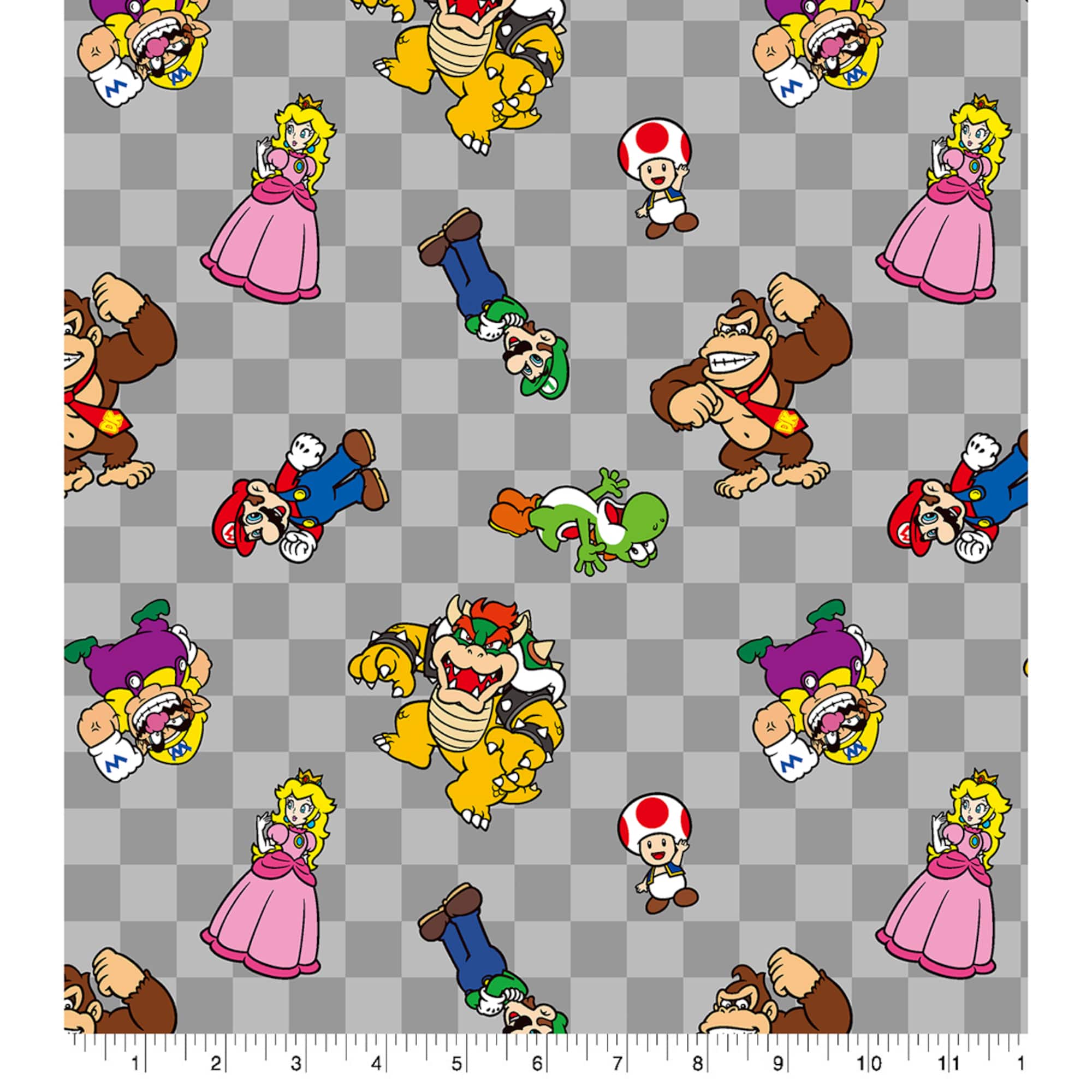 Nintendo® Characters Checker Toss Cotton Fabric